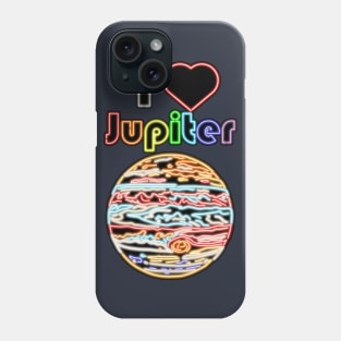 Electric Solar System I Love Jupiter Phone Case