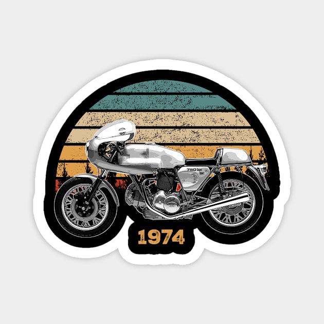 1974 Ducati 750SS Vintage Motorcycle Design Magnet by Madisen Harvey