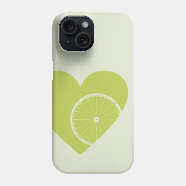 Heart with Road Bike Wheel for Cycling Lovers Phone Case by NeddyBetty