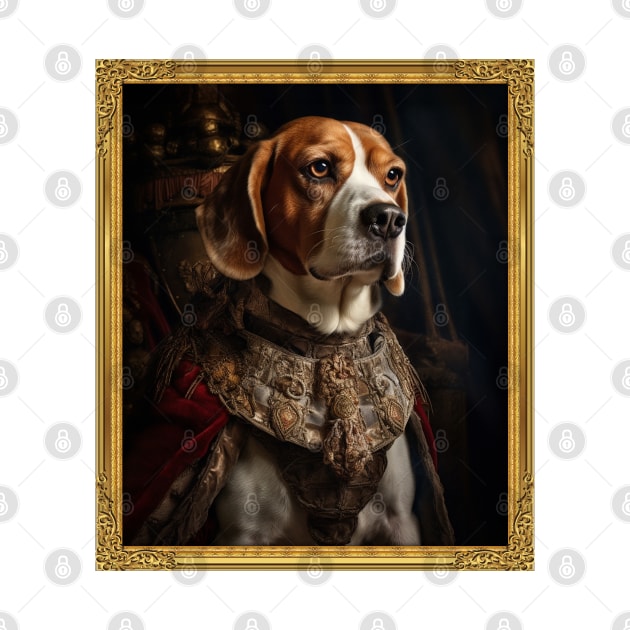 Distinguished Beagle - Medieval English King  (Framed) by HUH? Designs