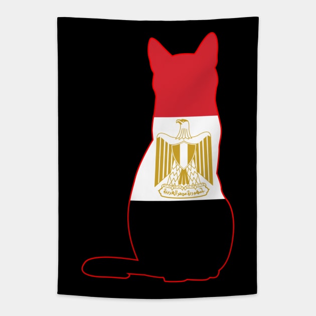 Egyptian Cat Flag Tapestry by Wickedcartoons