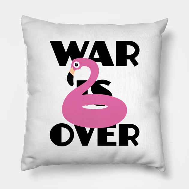 War is Over - Pink Pool Flamingoo Pillow by flaminglet