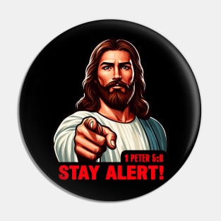 1 Peter 5:8 Stay Alert! Pin