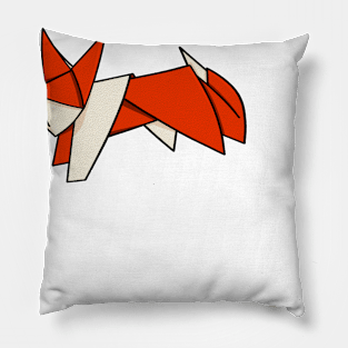 Cute Orange Origami Fox Pillow