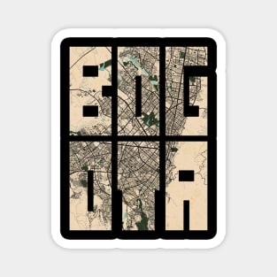 Bogota, Colombian City Map Typography - Vintage Magnet