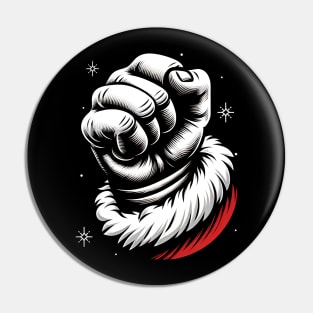 Santa claus raised fist Pin