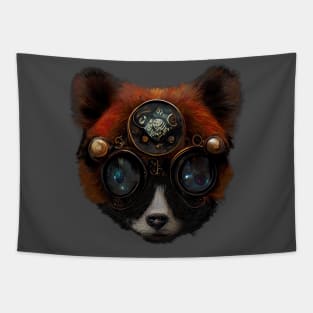 Steampunk Red Panda Gizmo Goggles Tapestry