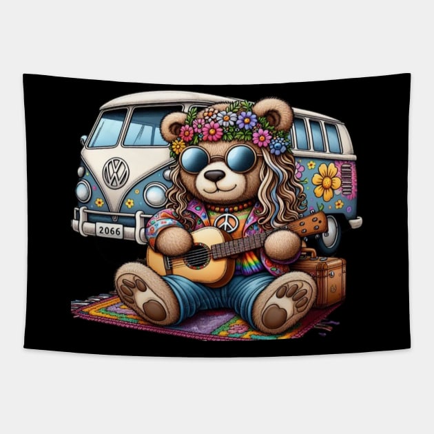 hippie teddy bear 2.0 Tapestry by Out of the world