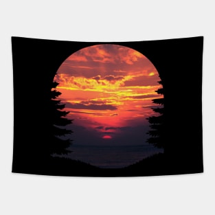 Michigan Sunset -Camping by the Water Tapestry