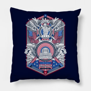 vintage frame happy fourth of july independence day of united states of america Pillow