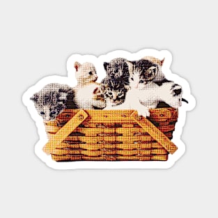 Kittens in a Basket Magnet