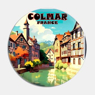 Colmar France Vintage Travel and Tourism Advertising Print Pin