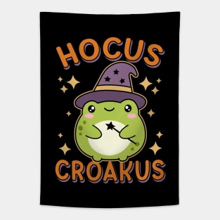 Hocus Croakus Kawaii Witch Frog Cute Halloween Tapestry