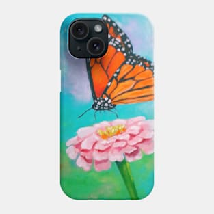 Vibrant orange butterfly on a flower Phone Case