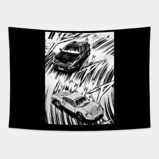 JDM Japanese Drift Racer Drifting Car Anime Manga Eurobeat Intensifies Aesthetic #4 Tapestry