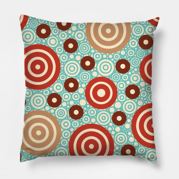 Aztec Warrior Pattern Burst v1 Circle Design Pillow by pbdotman