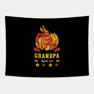 Autumn Fall Outfit Grandpa Thank you, Pumpkin design Tapestry