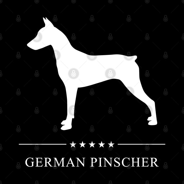 German Pinscher Dog White Silhouette by millersye