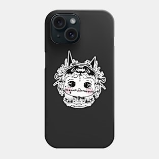 cute halloween whimsical cute girl illustration Phone Case