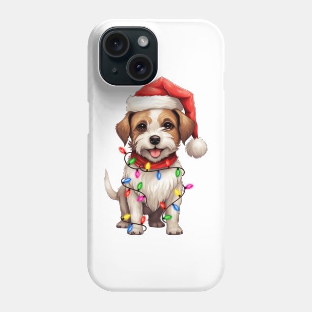 Christmas Jack Russell Terrier Phone Case by Chromatic Fusion Studio