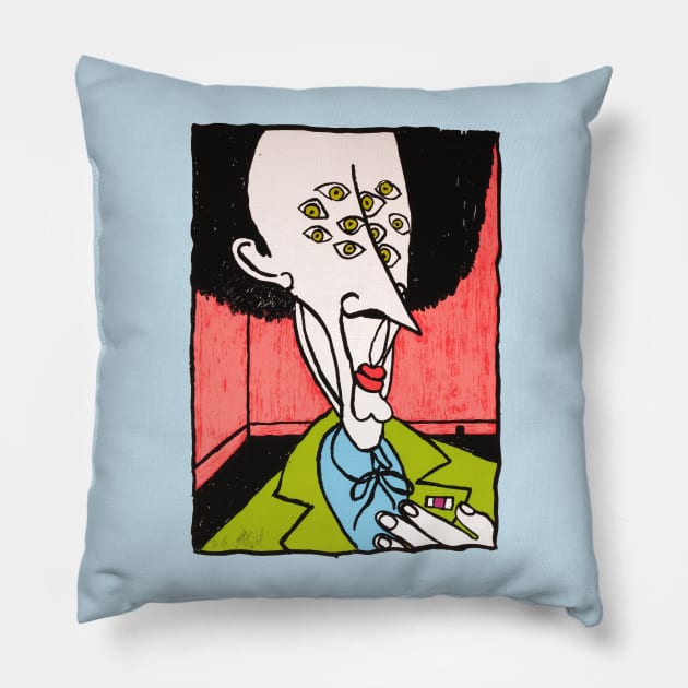 Portrait of Kilgore Trout Pillow by Dundua