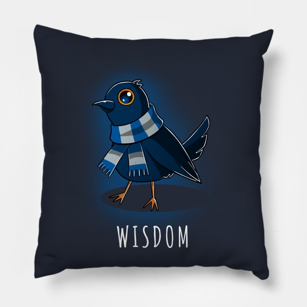 Wise Raven Pillow by Digital Magician