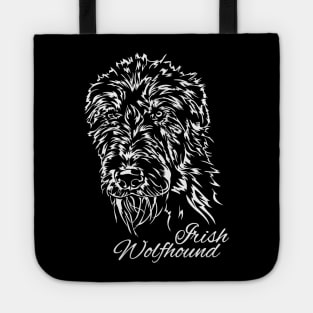 Proud Irish Wolfhound dog portrait Tote