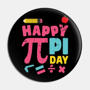 Happy Pi Day Mathematic Math Teacher Gifts Leopard Rainbow Pin