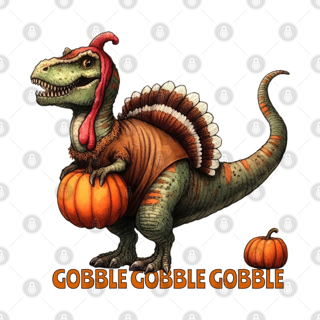 Thanksgiving Dinosaur Gobble Gobble Gobble by Tintedturtles