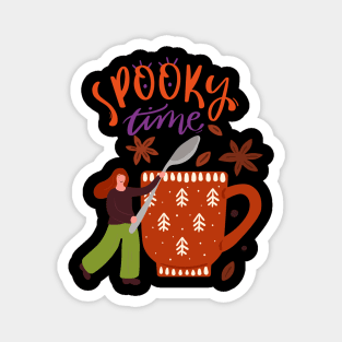 Spooky Time design with coffee Magnet