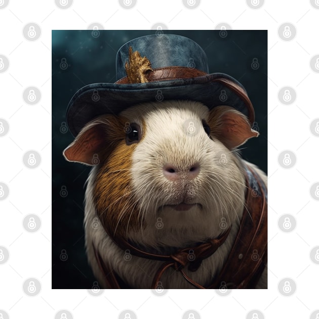 Funny Sayings Guinea Pig in Hat Graphic Humor Original Artwork Silly Gift Ideas by Headslap Notions