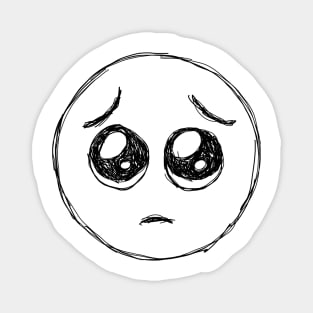 Dark and Gritty Pleading Face Emoji with BIG CUTE EYES Magnet