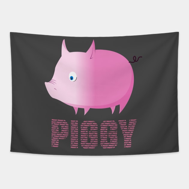 Pig Piggy gift Pink funny Cute Adorable Samcyo Sweet Tapestry by Samcyo