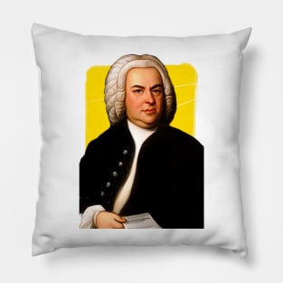 German Composer Johann Sebastian Bach illustration Pillow