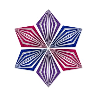 Bisexual Pride Flag Colored Geometric Starburst T-Shirt