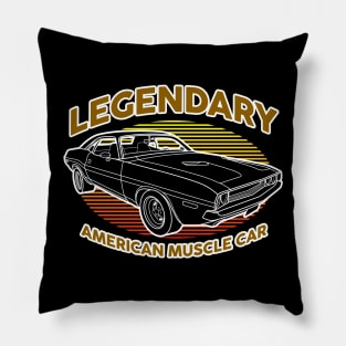 Legendary American Muscle Car vintage art with sunset Pillow