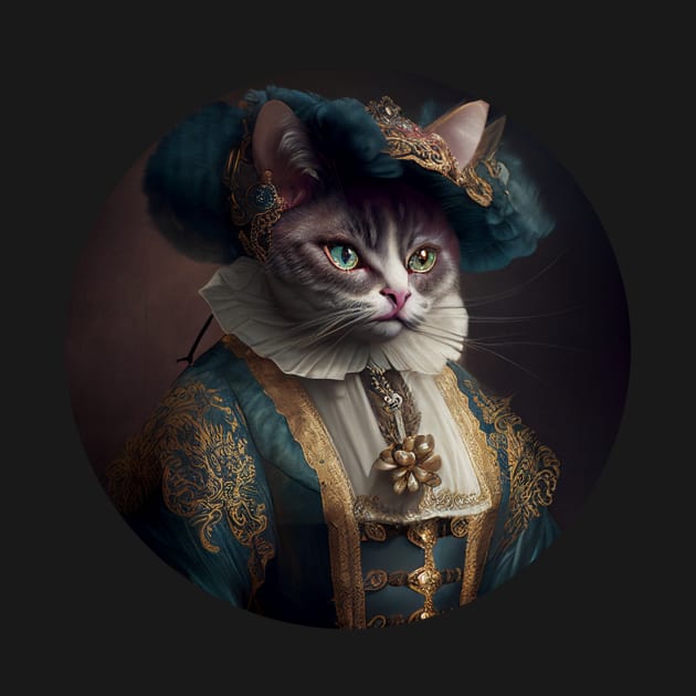 Pretty Tabby Cat in Baroque Costume by kansaikate