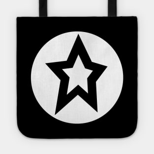 White Star White Circle Graphic Tote