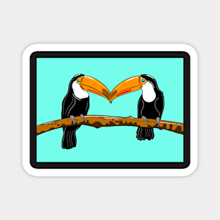 Toucans ( turquoise version ) Magnet