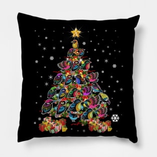 Birds Christmas Tree Pillow