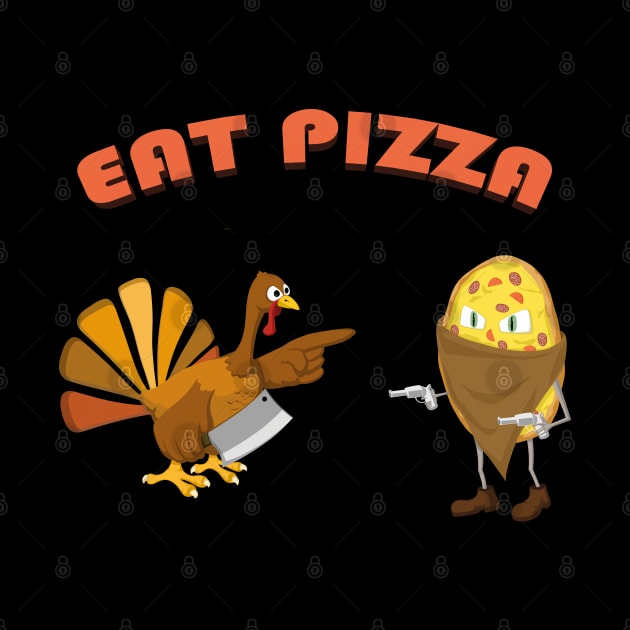 Turkey Eat Pizza Funny Thanksgiving by MasliankaStepan