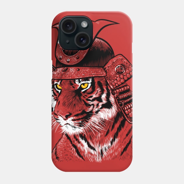 Samurai Sketch Tiger Phone Case by albertocubatas