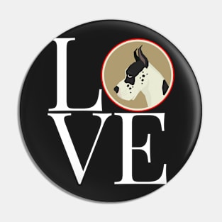 Love Great Dane Square Pin