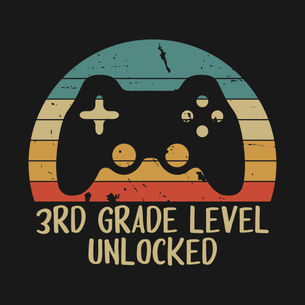 3rd grade level unlocked - school 3 grade design with game controller by colorbyte