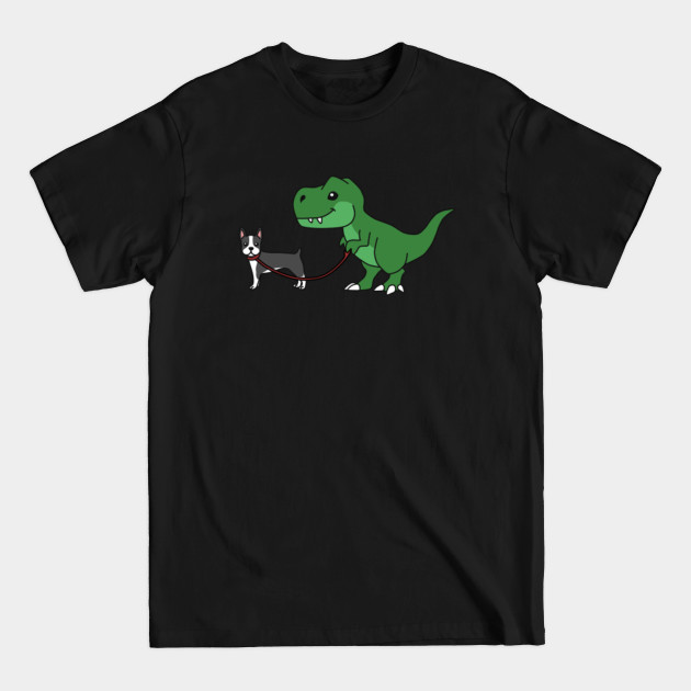 Disover T Rex Dinosaur Walking Boston Terrier - Boston Terrier - T-Shirt