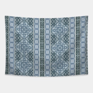 Orion Blue Decorative Boho Tile Pattern Tapestry