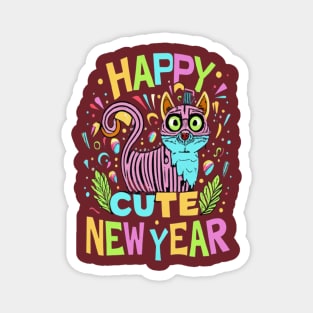 happy new year--2024--cut Magnet