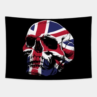 Skull with British Flag Tapestry