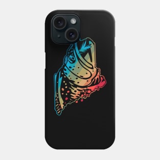 Maine State Map Outline Brook Trout Fishing Fly Fishing Art Phone Case