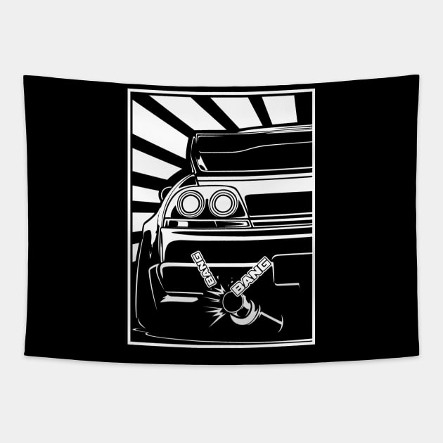 Skyline R33 Bang-bang Tapestry by JDM Boyz